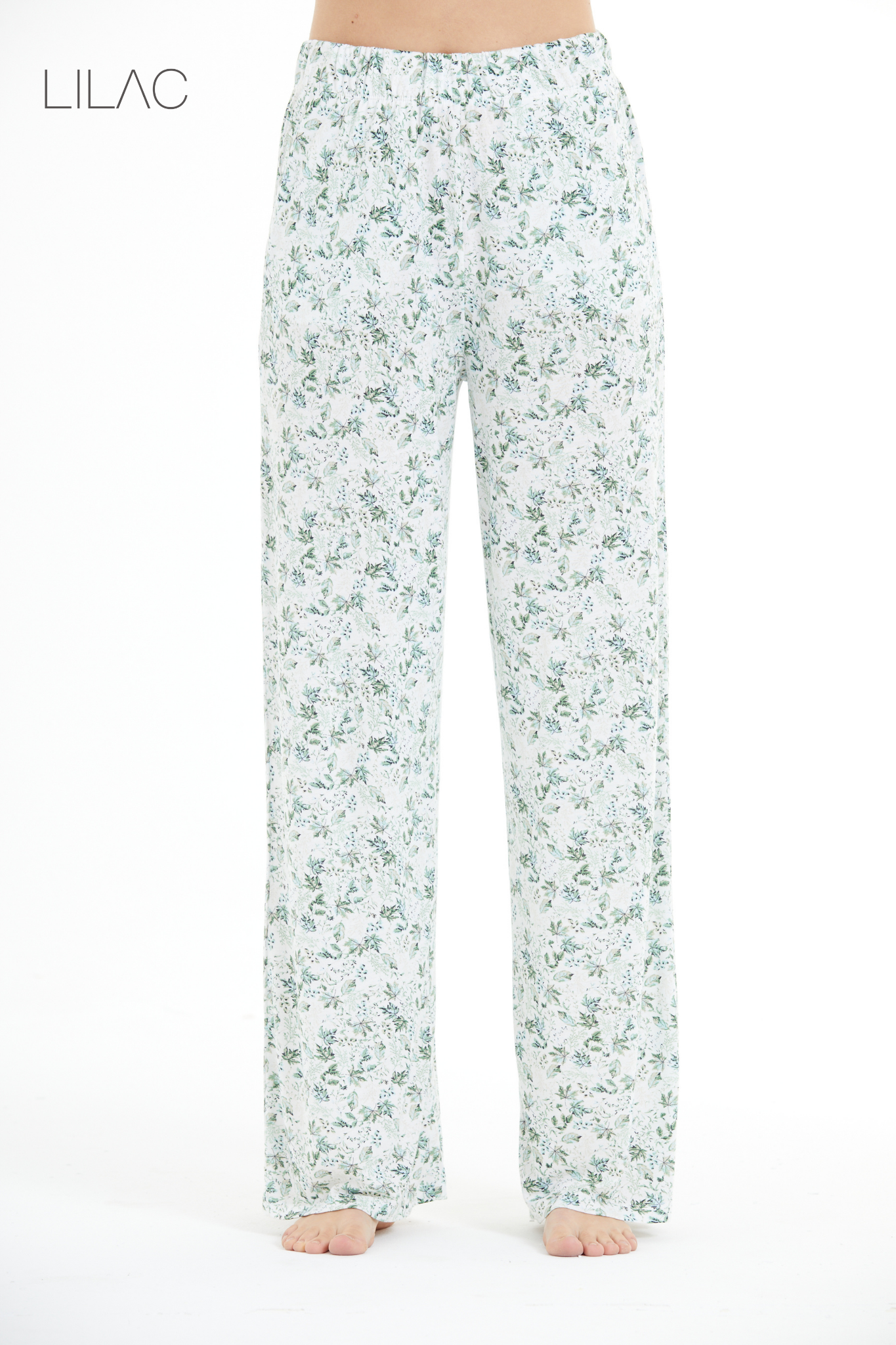 Comfortable Floral Pattern 100% Viscose Trousers LLC-0011 V1