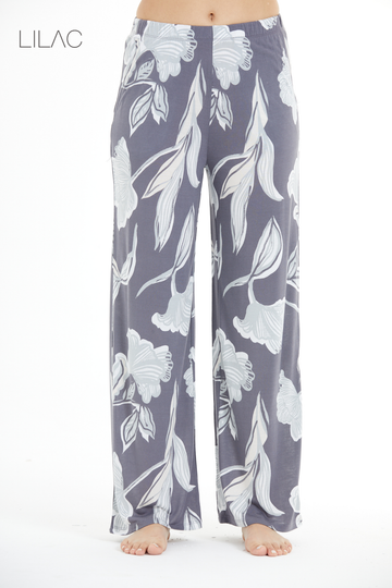 Comfortable Floral Print 100% Viscose Trousers LLC-0011 V2