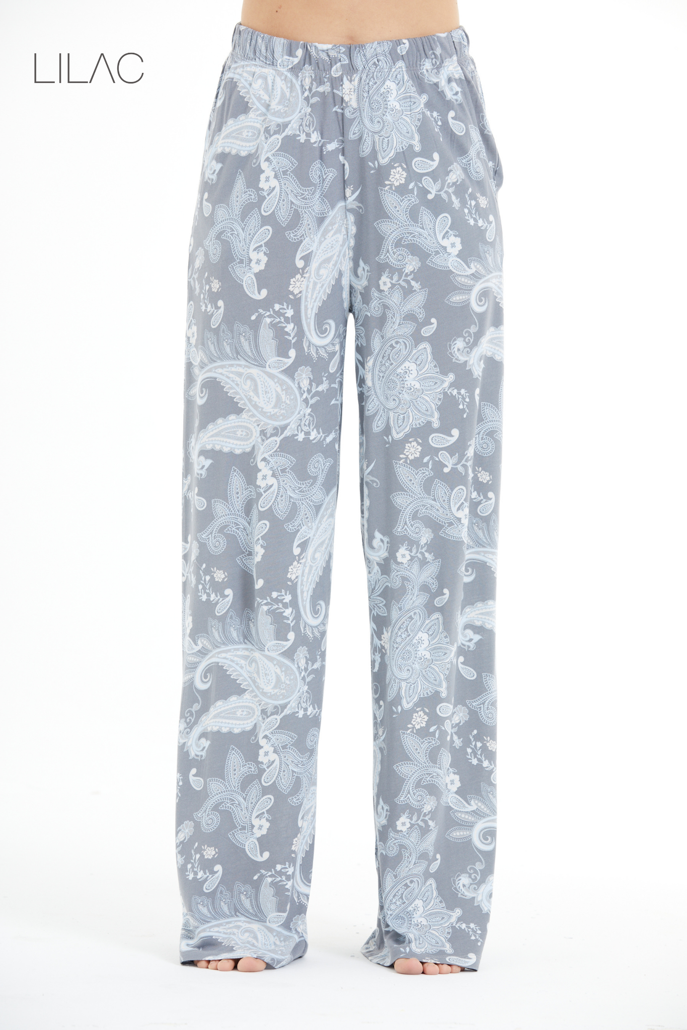Comfortable Floral Print 100% Viscose Trousers LLC-0011 V4