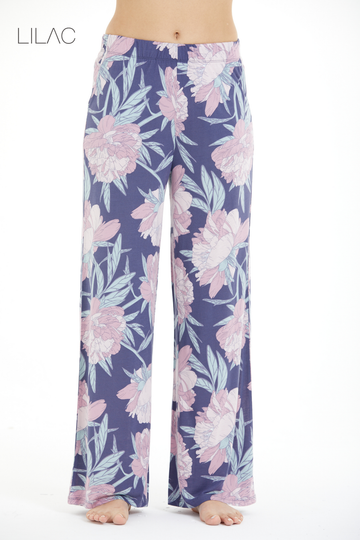 Comfortable Floral Print 100% Viscose Trousers LLC-0011 V5
