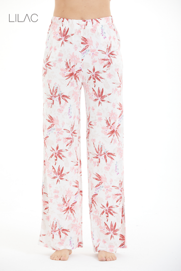 Comfortable Floral Print 100% Viscose Trousers LLC-0011 V6
