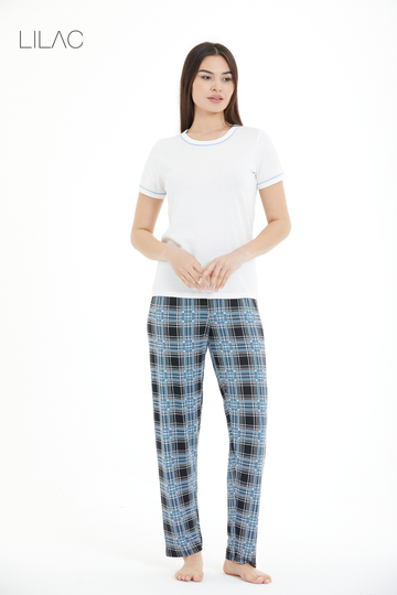 Ekose Desenli Pijama Takımı LLC-0015