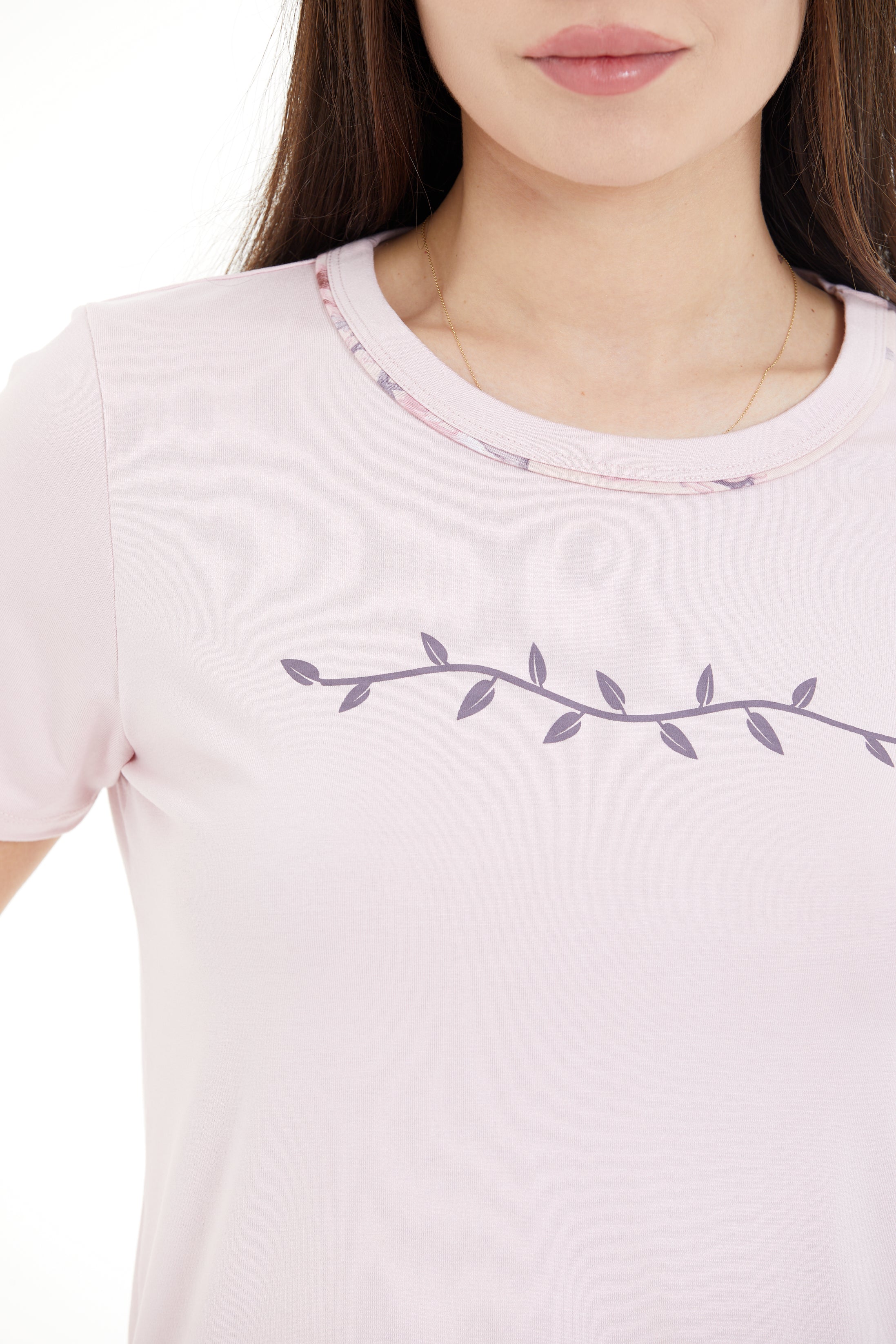 Çiçek Desenli %100 Viscon Pijama Takım LLC-0009 V3