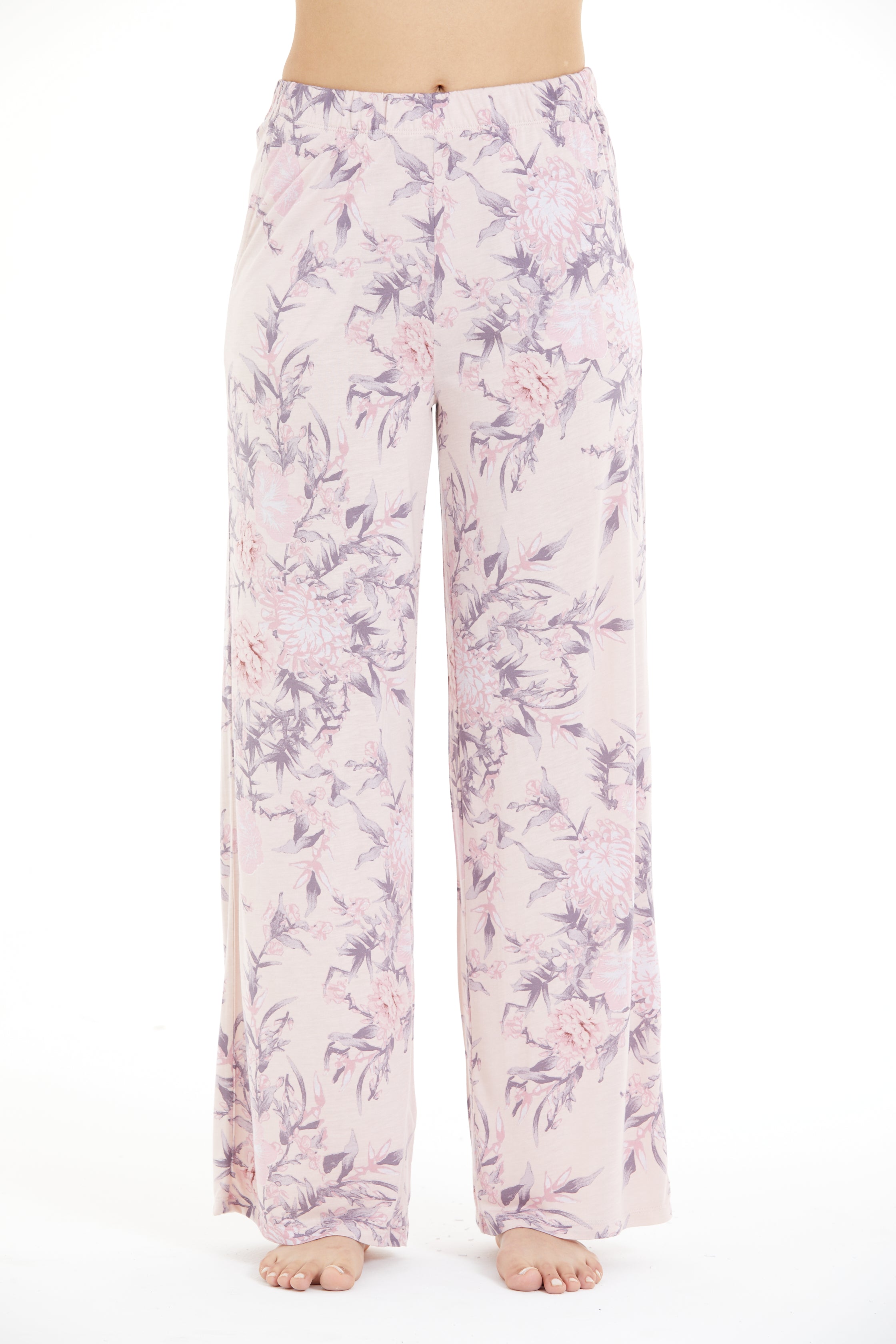 Comfortable Floral Pattern 100% Viscose Trousers LLC-0011 V3