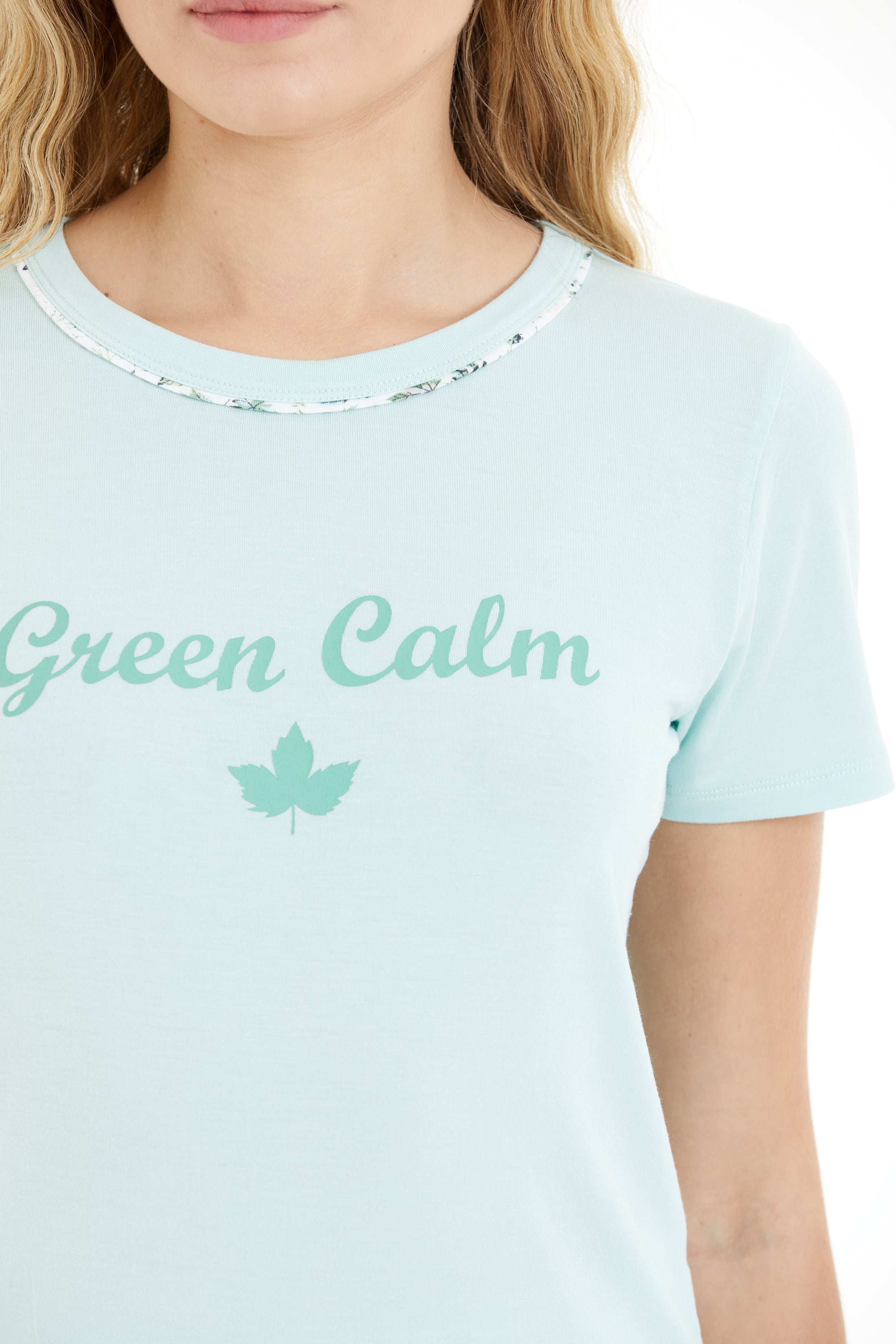 Çiçek Desenli %100 Viscon Pijama Takım LLC-0009 V1