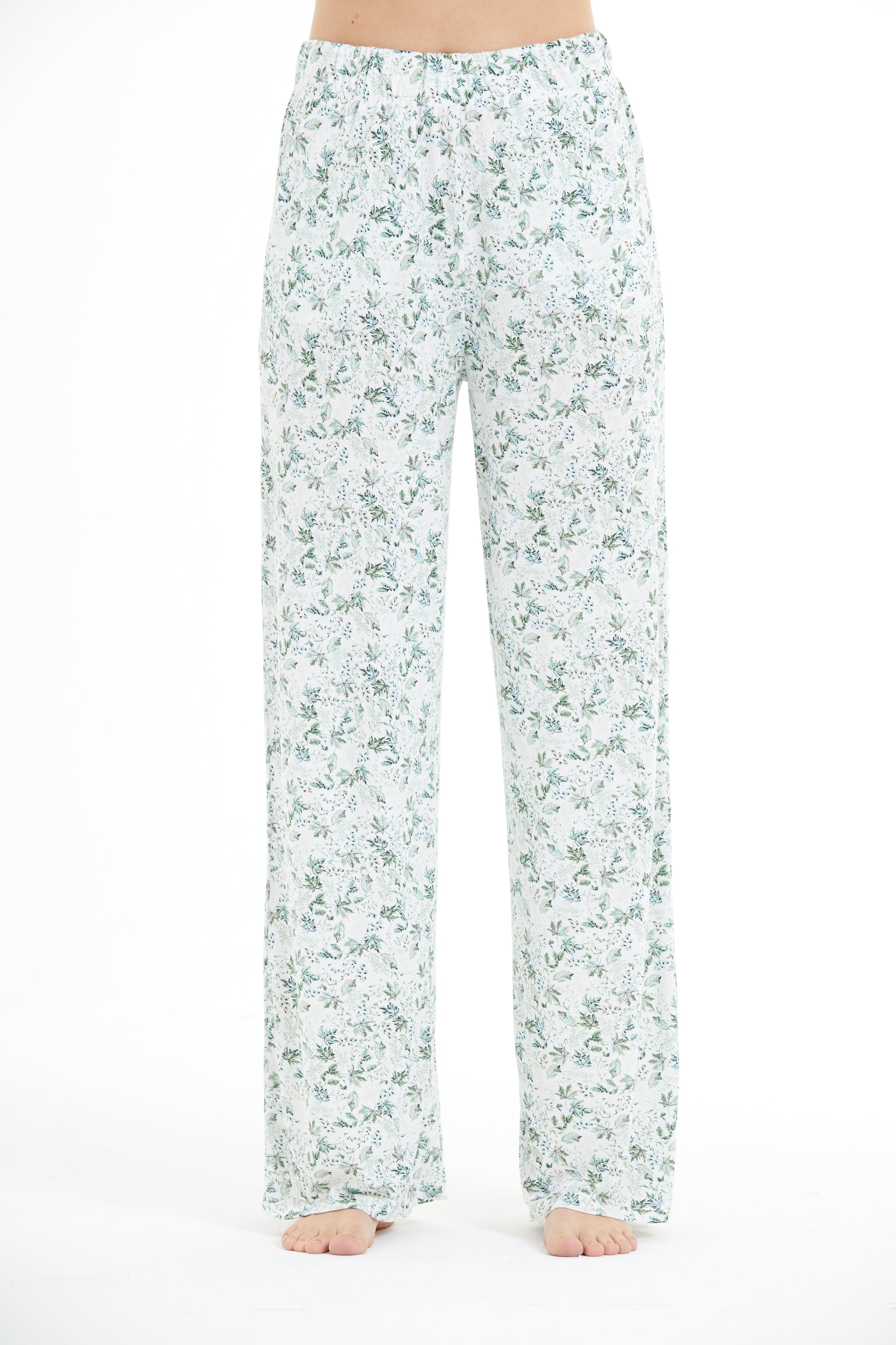 Comfortable Floral Pattern 100% Viscose Trousers LLC-0011 V1