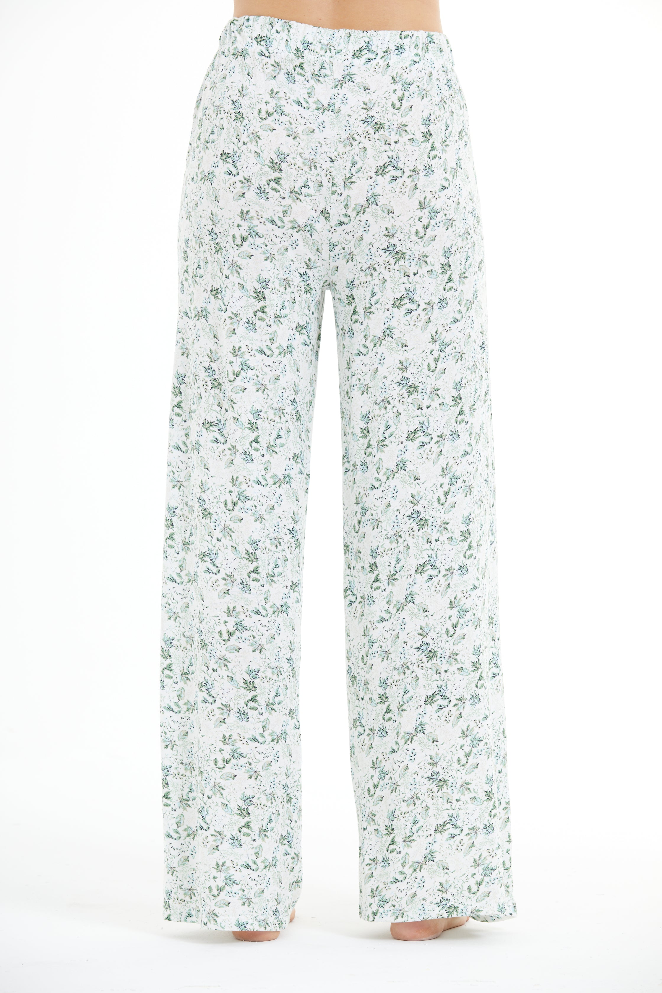 Comfortable Floral Pattern 100% Viscose Trousers LLC-0011 V1