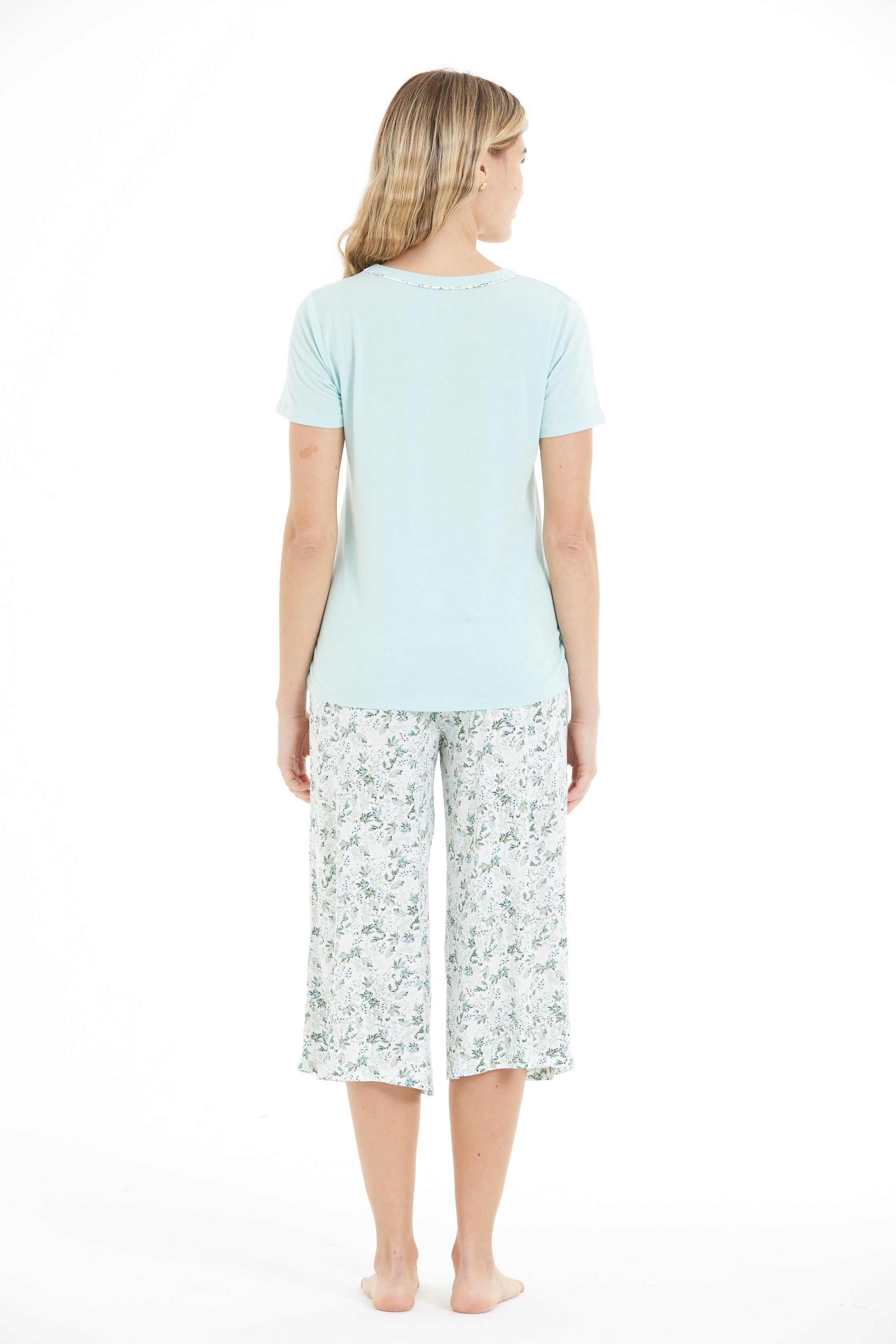 Floral Print 100% Viscose Capri Set LLC-0008 V1
