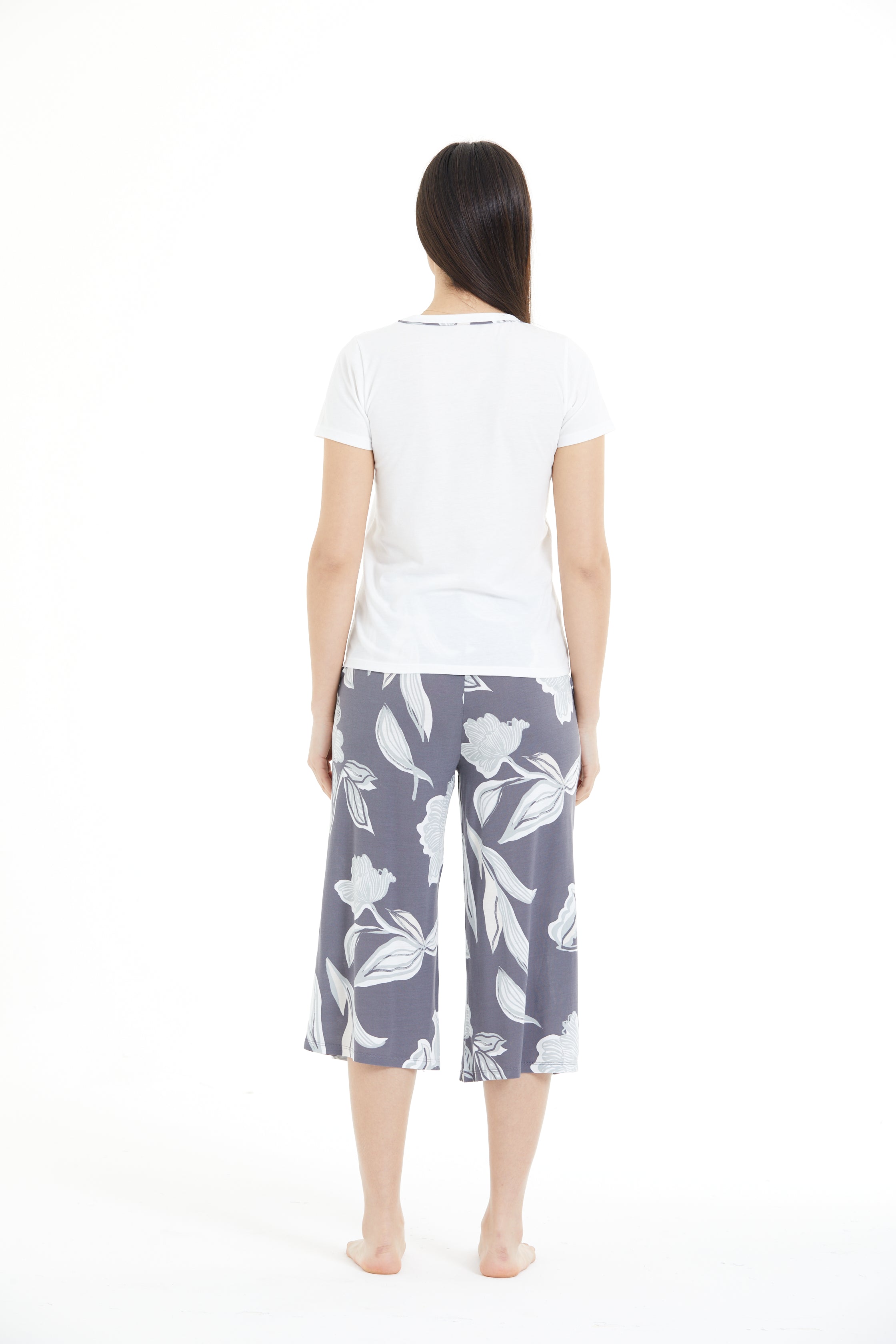 Floral Print 100% Viscose Capri Set LLC-0008 V2