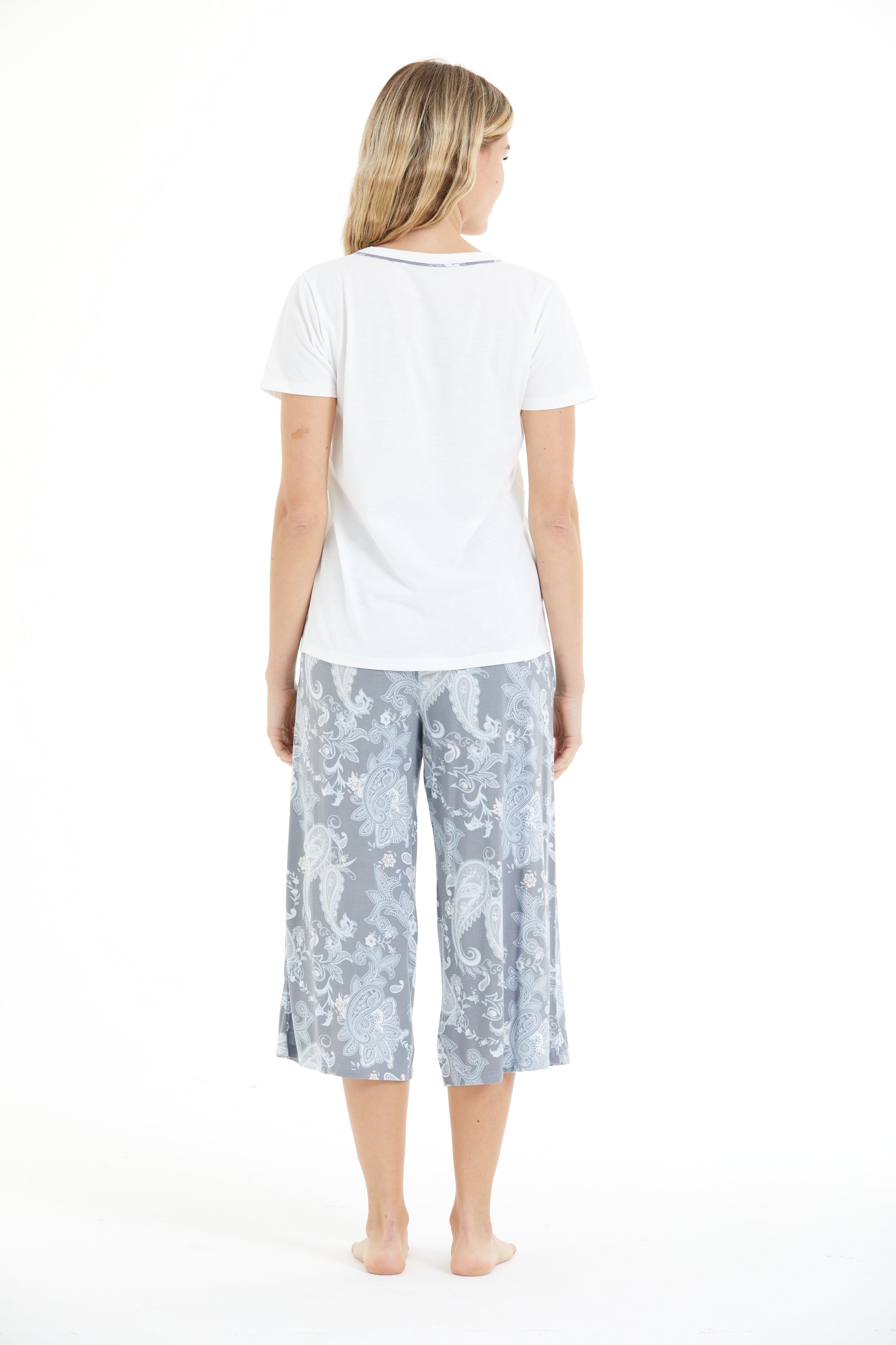 Floral Print 100% Viscose Capri Set LLC-0008 V4