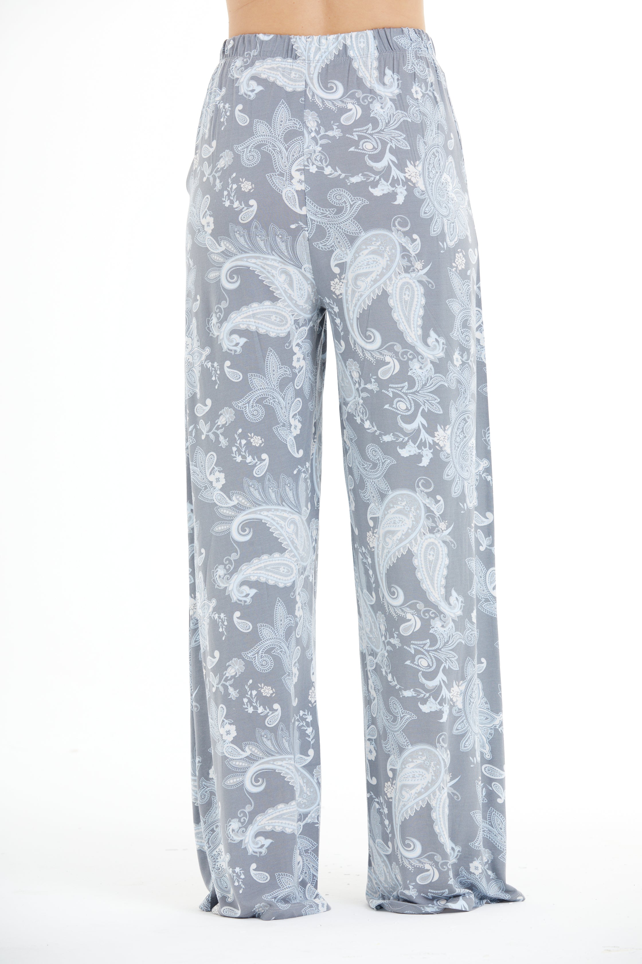 Comfortable Floral Print 100% Viscose Trousers LLC-0011 V4