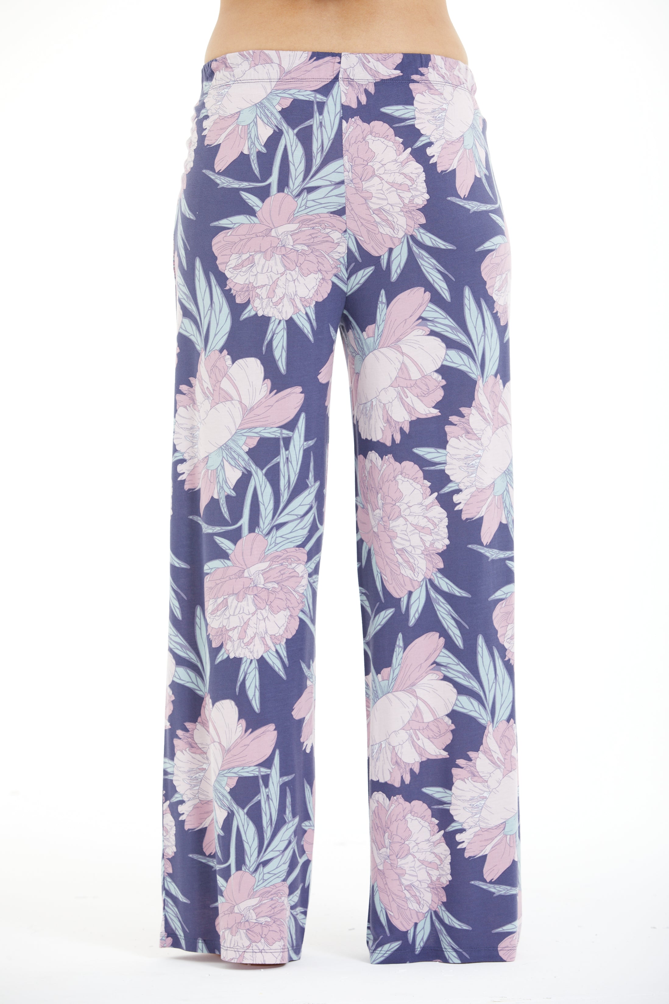 Comfortable Floral Print 100% Viscose Trousers LLC-0011 V5