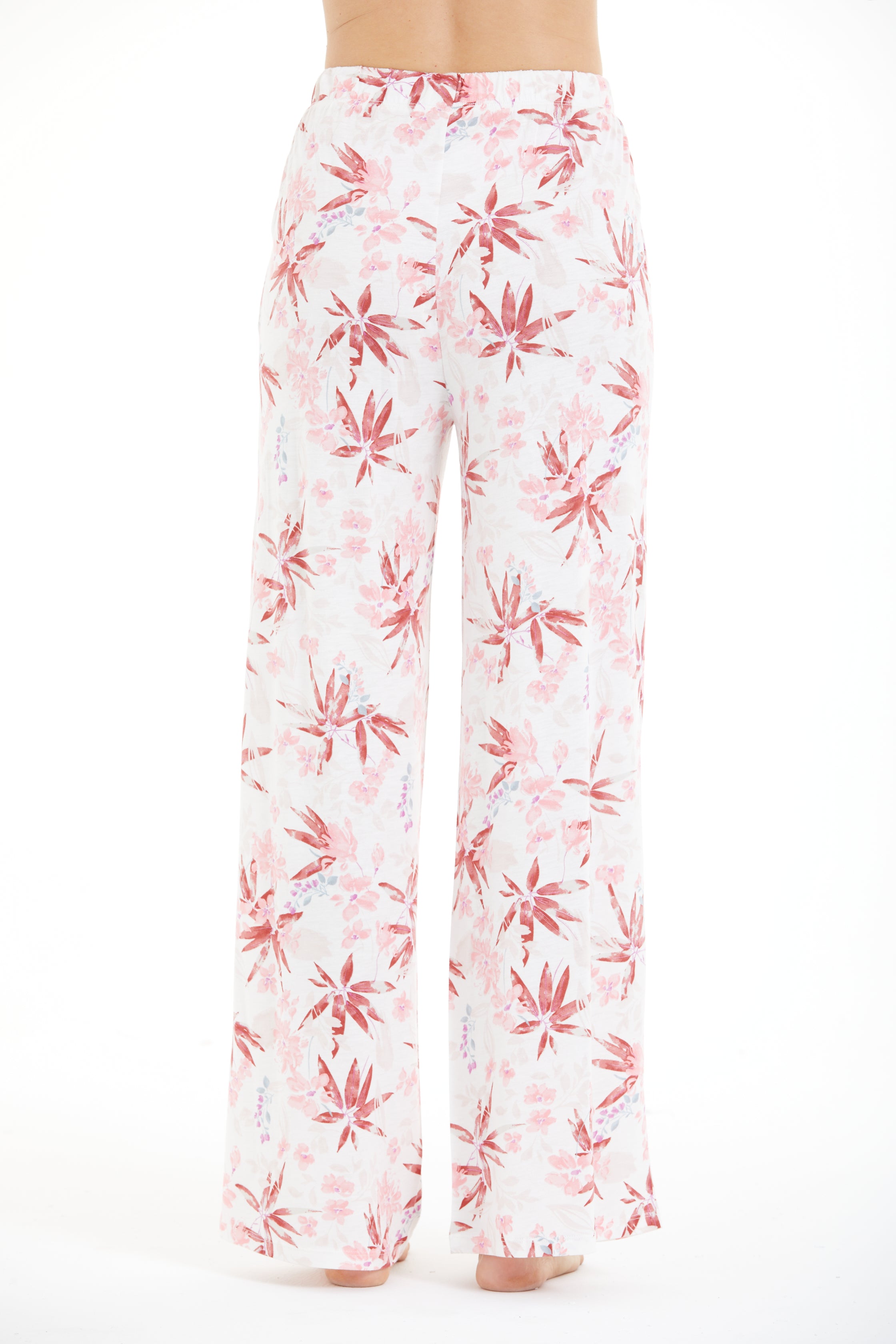 Comfortable Floral Print 100% Viscose Trousers LLC-0011 V6