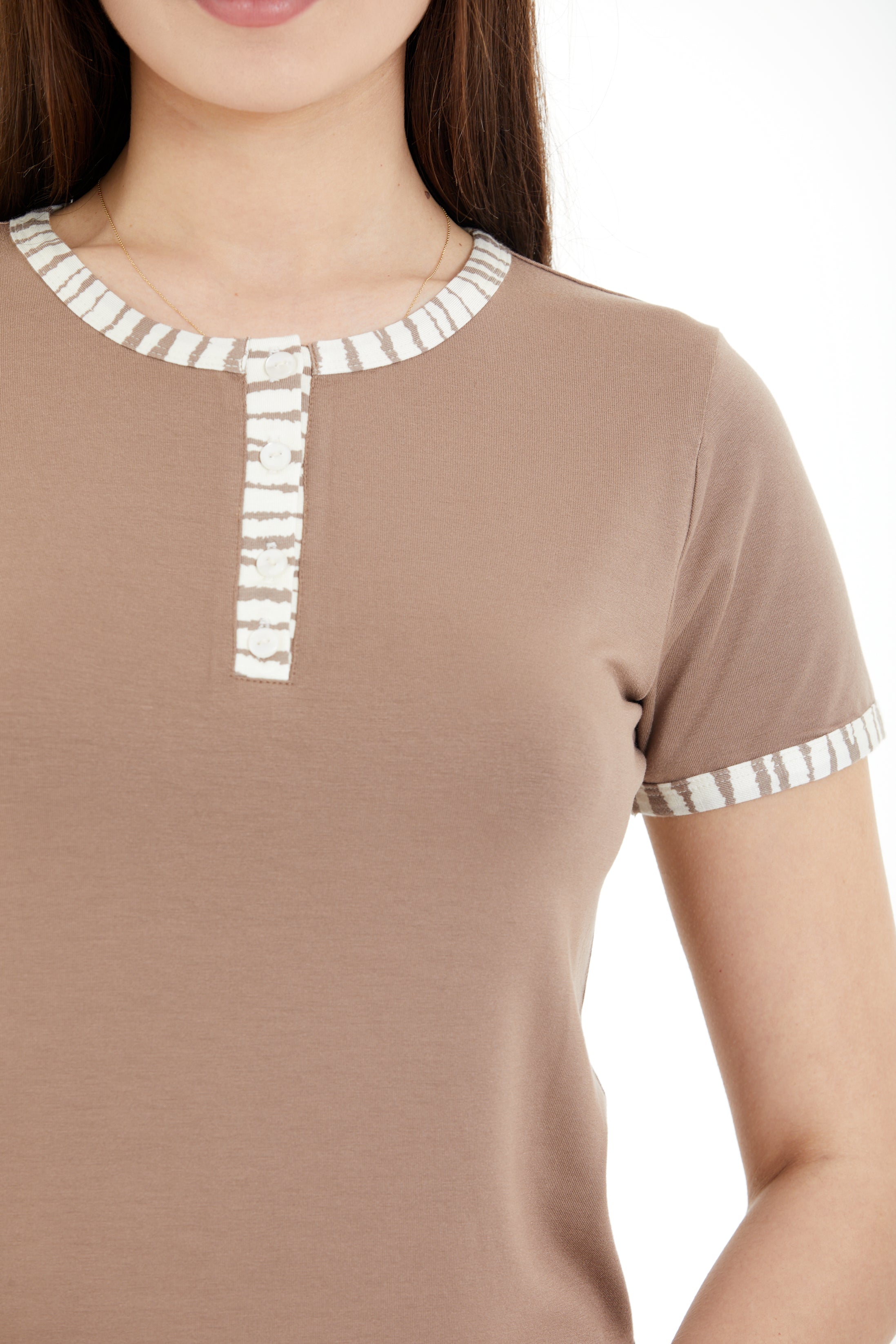 Zebra Desenli Düğmeli Pijama Takım LLC-0017
