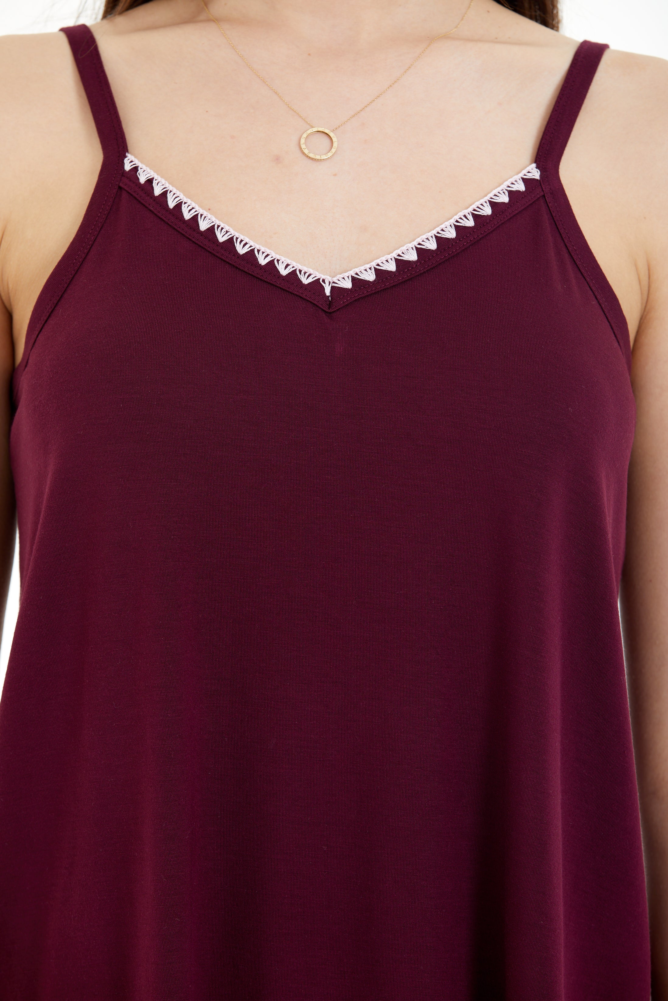 Çoban Dikiş Detaylı Ekose Pijama Takımı LLC-0014